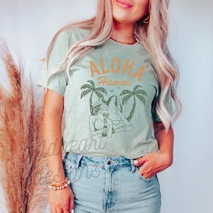 Aloha  Hawaii Graphic T-shirt, Unisex Short Sleeve Crew Neck Shirt, Vacation Tee